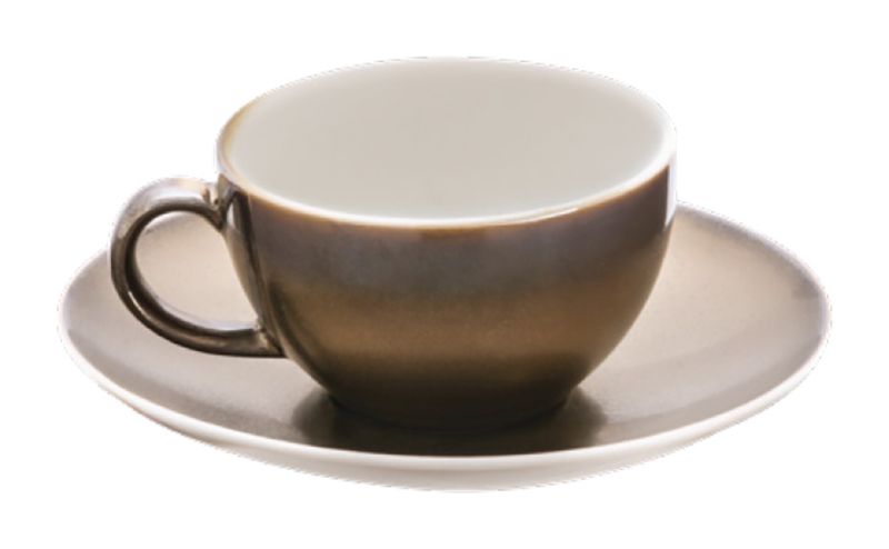 Güral Porselen Atina Saroz Metalik Kahve Fincan ve Tabağı