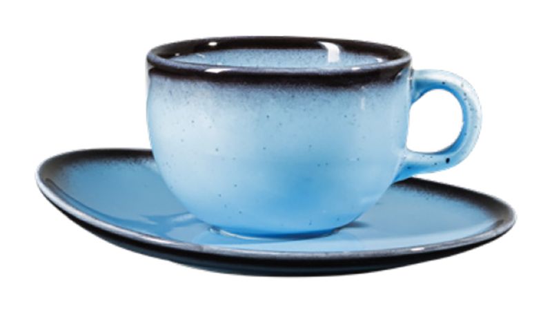 Jumbo Porselen Joy Blue Çay Fincanı ve Tabağı
